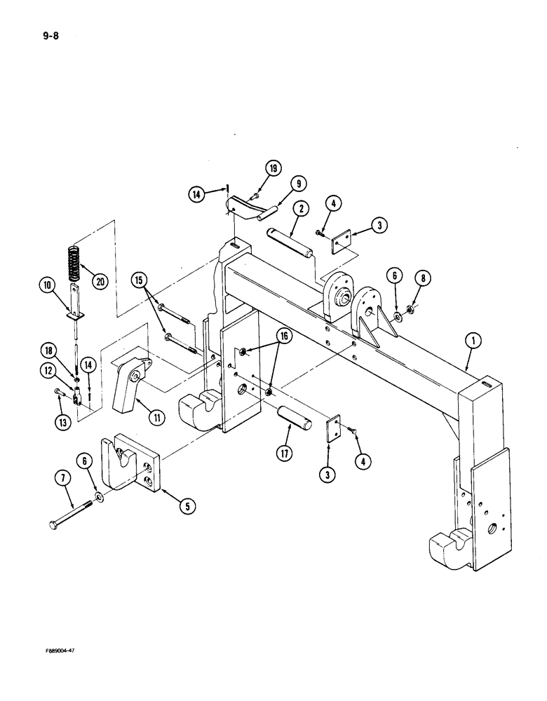 Схема запчастей Case IH 9150 - (9-08) - QUICK HITCH COUPLER, CATEGORY III, IF EQUIPPED (09) - CHASSIS/ATTACHMENTS