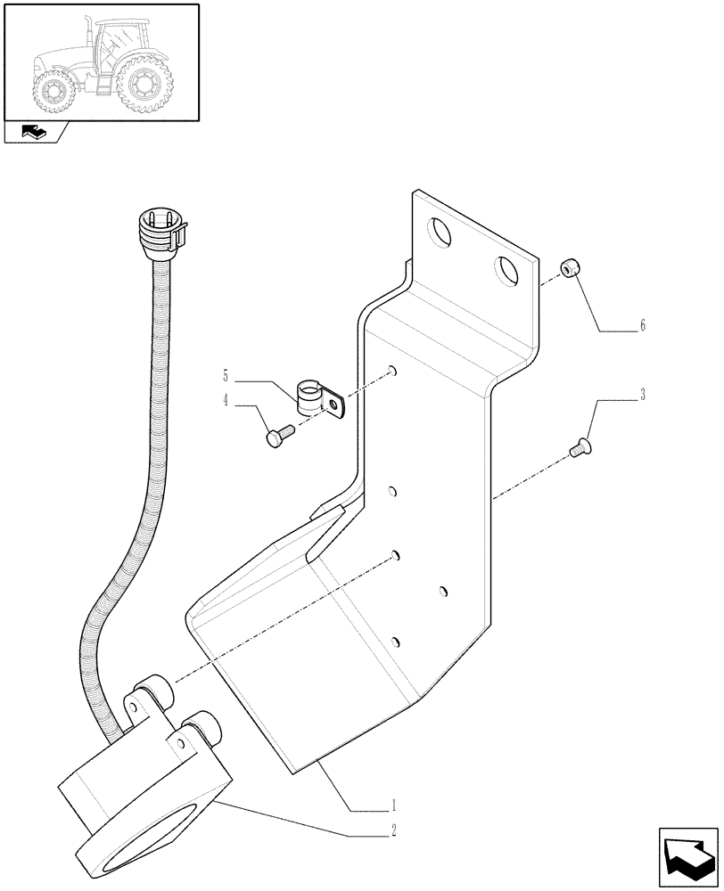 Схема запчастей Case IH PUMA 180 - (1.76.0/01[01A]) - (VAR.743-743/1-749-753) RADAR - RADAR UNIT AND BRACKET - D6973 (06) - ELECTRICAL SYSTEMS