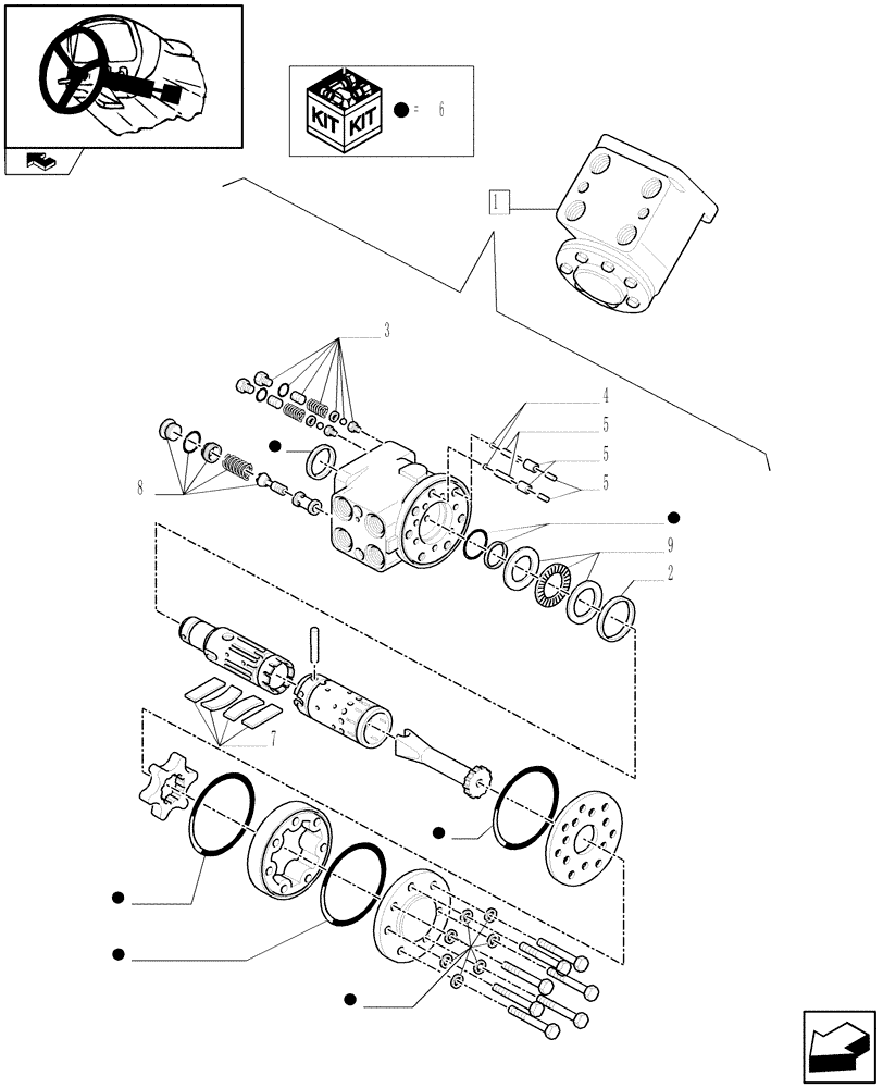 Схема запчастей Case IH FARMALL 80 - (1.92.63/ A) - HYDRAULIC STEERING - BREAKDOWN (10) - OPERATORS PLATFORM/CAB