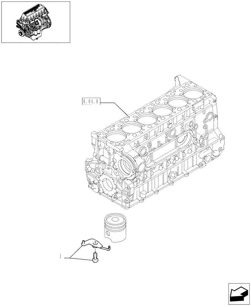 Схема запчастей Case IH F3AE0684L E906 - (0.04.14[01]) - CYLINDER BARREL LUBRICATION NOZZLE (99483075) 