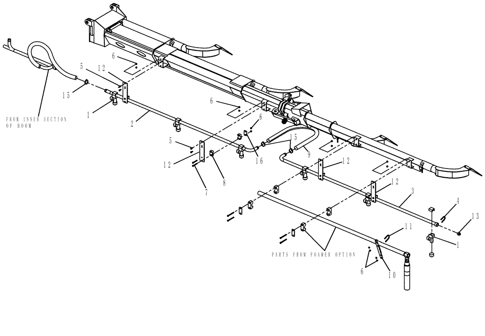 Схема запчастей Case IH 810 - (10-004) - BOOM PLUMBING, 2.5", LH, OUTER, 70 Wet Kit