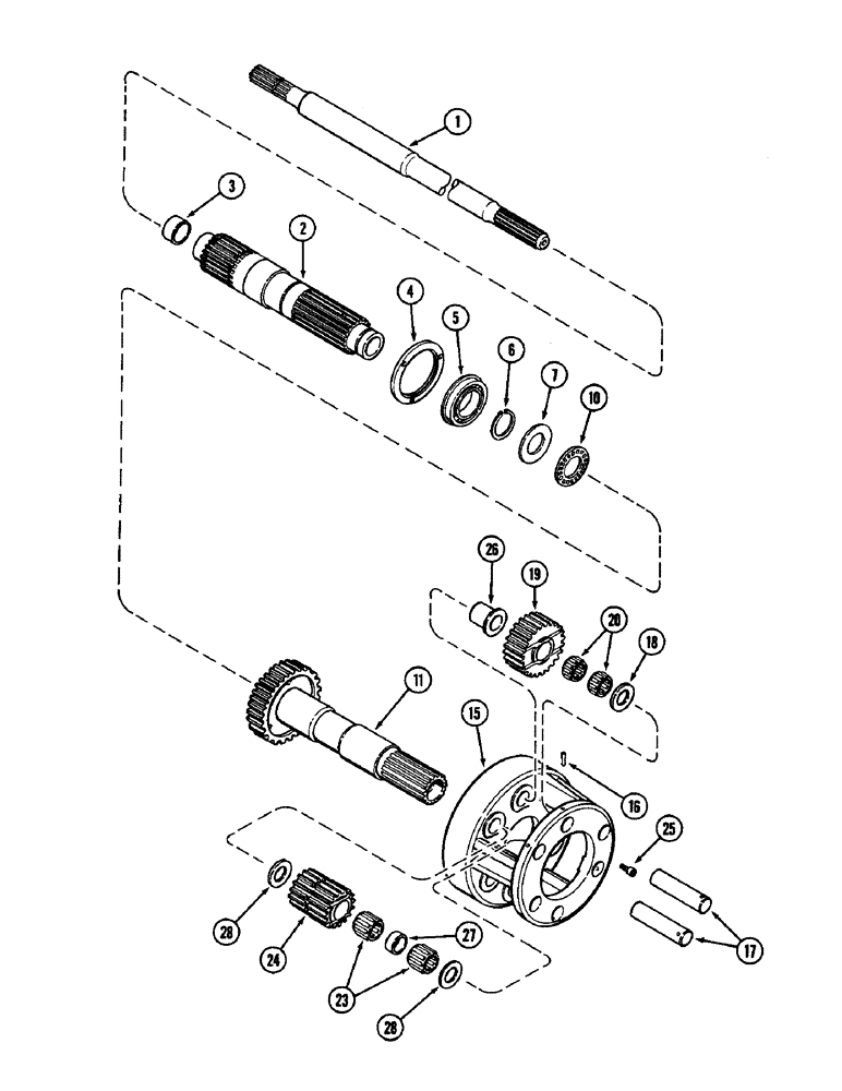 Схема запчастей Case IH 3294 - (6-190) - POWER SHIFT TRANSMISSION, CLUTCH PLANETARY, TRANSMISSION S/N 16264554 AND AFTER (06) - POWER TRAIN