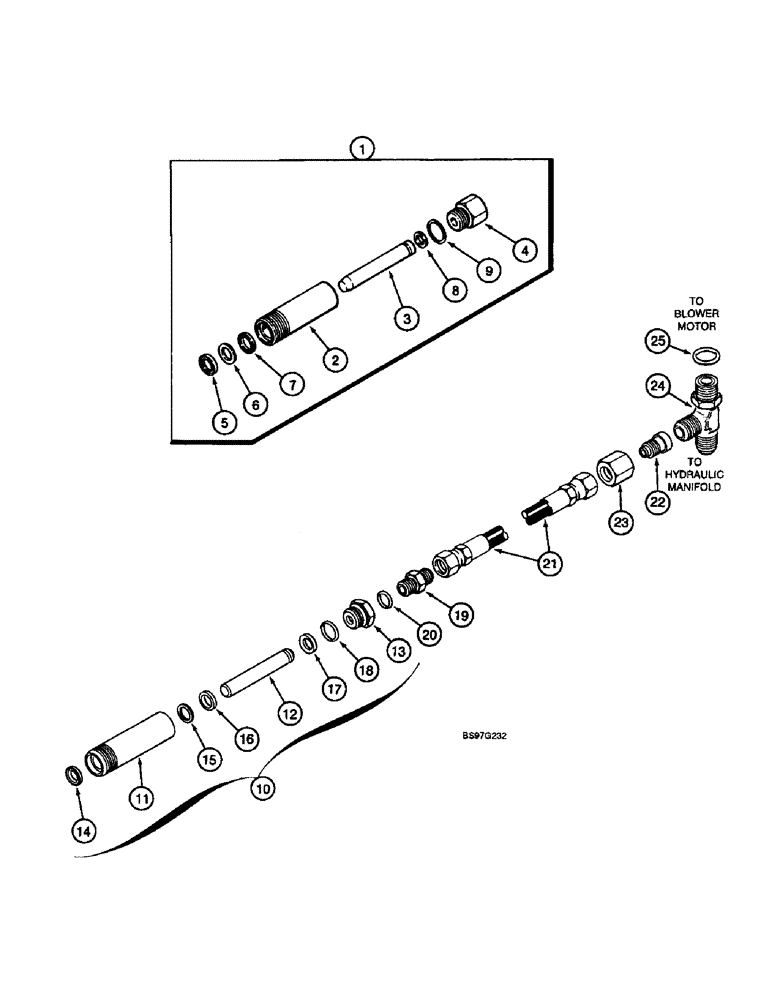 Схема запчастей Case IH 900 - (8-104) - SEED SHUTOFF HYDRAULIC CYLINDER, CYCLO AIR HORIZONTAL FOLDING, ALL ROW SIZES (08) - HYDRAULICS