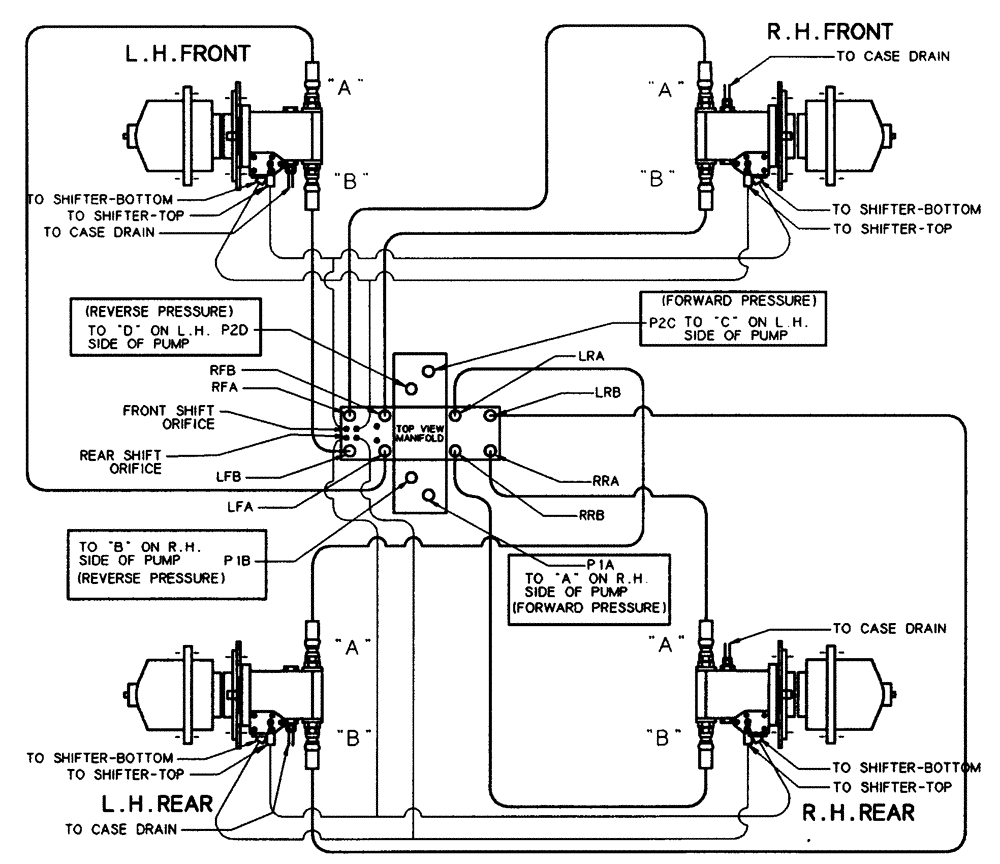 Схема запчастей Case IH PATRIOT NT - (06-005) - MANIFOLD - PLUMBING TO WHEEL MOTOR Hydraulic Plumbing