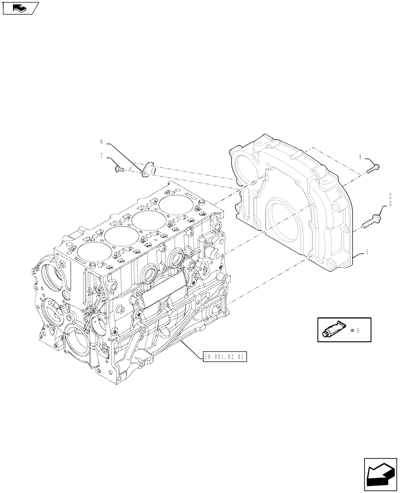 Схема запчастей Case IH FARMALL 65A - (10.103.04[01]) - FLYWHEEL HOUSING (10) - ENGINE