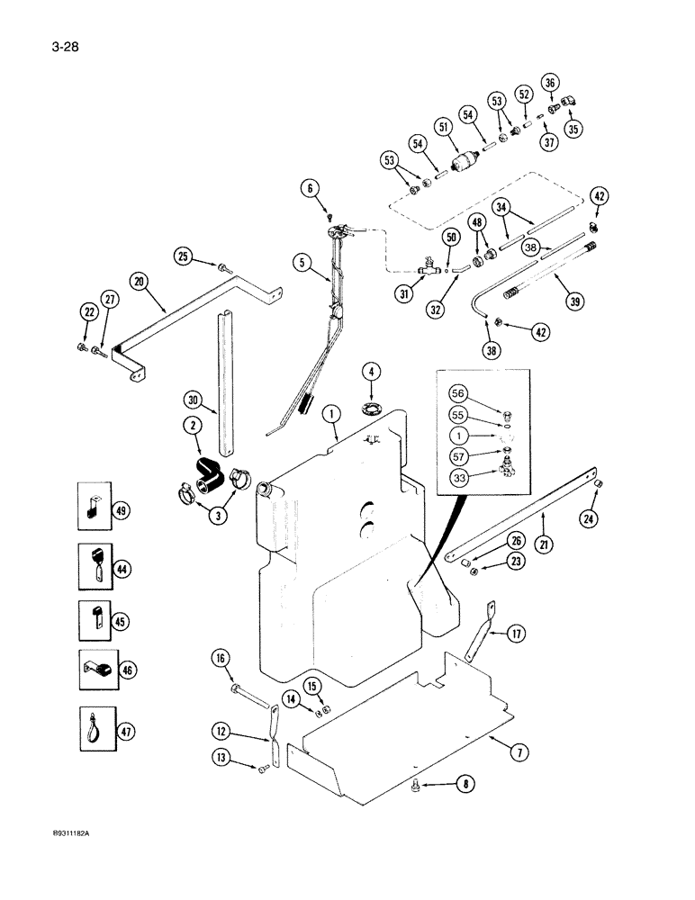 Схема запчастей Case IH 7130 - (3-028) - AUXILIARY FUEL TANK, PRIOR TO P.I.N. JJA0026793 (03) - FUEL SYSTEM