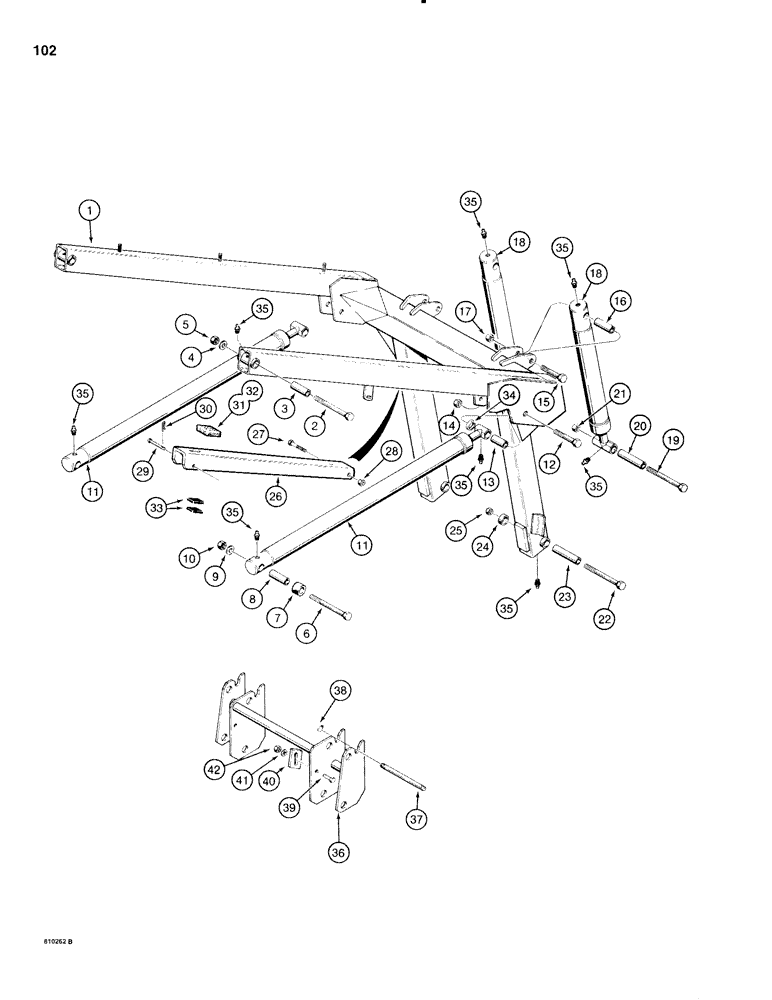 Схема запчастей Case IH 1816C - (102) - LOADER LIFT FRAME AND TOOL TACH (09) - CHASSIS/ATTACHMENTS