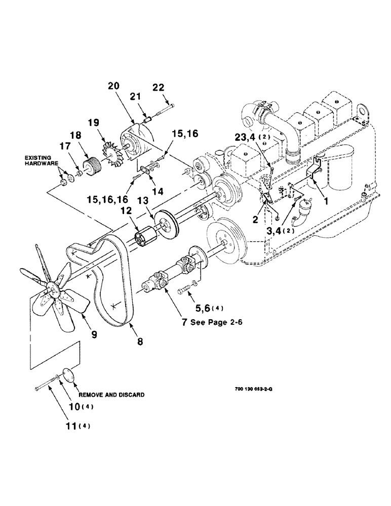 Схема запчастей Case IH 8850 - (02-02) - ENGINE ASSEMBLY, ALTERNATOR, FAN AND FRONT DRIVE, SERIAL NUMBER CFH0099001 THRU CFH0099164 (02) - ENGINE