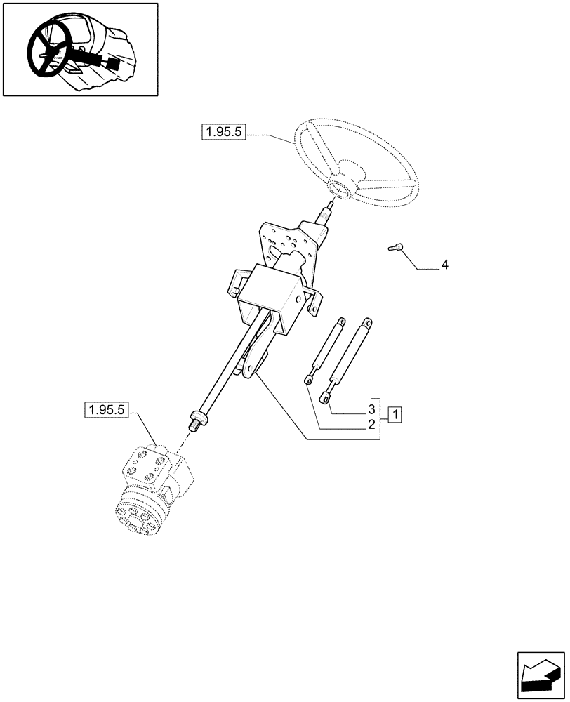 Схема запчастей Case IH MXU135 - (1.95.5/03) - (VAR.631) STEERING COLUMN DELUXE (W/CAB) (10) - OPERATORS PLATFORM/CAB