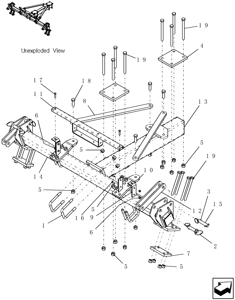 Схема запчастей Case IH ADX2180 - (F.10.D[27]) - ATX INTERMEDIATE HITCH - 12 INCH SPACING F - Frame Positioning