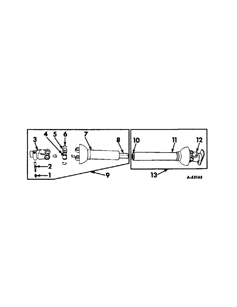 Схема запчастей Case IH 34U-FTC26 - (B-27) - DRIVE SHAFT (COMPLETING PACKAGE) 