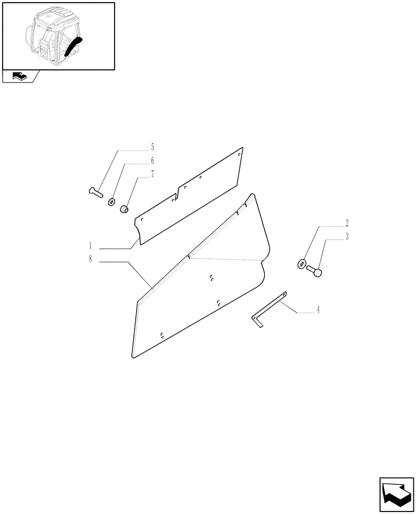 Схема запчастей Case IH PUMA 140 - (1.92.5/01[02]) - WIDE REAR FENDERS - SUPPORTS AND CABLE (VAR.330518-331518-332518-333518-330519-331519-332519-333519) (10) - OPERATORS PLATFORM/CAB