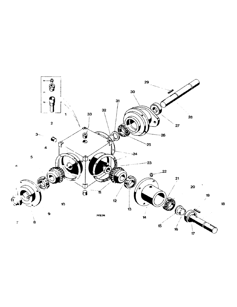 Схема запчастей Case IH 1529 - (038) - ANGLE GEAR BOX 3755879 