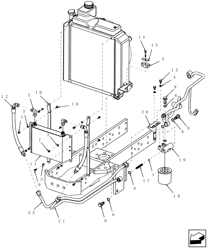 Схема запчастей Case IH DX40 - (07.12[A]) - HYD PIPING & OIL COOLER, W/HST - ON & ASN DX35 HBA0005147, DX40 HBA0005162, DX45 HBA0005151 (07) - HYDRAULIC SYSTEM