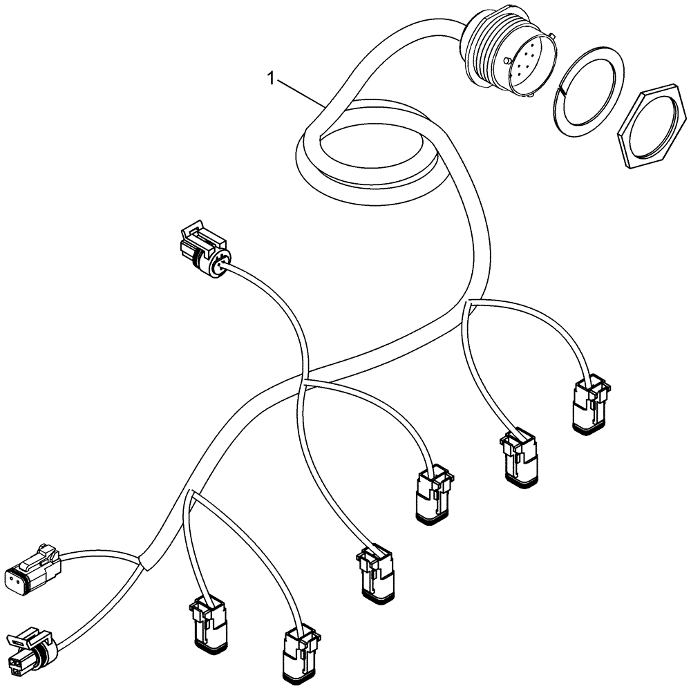 Схема запчастей Case IH 625 - (55.100.14) - HARNESS, MODULE BUILDER CONTROL VALVE (55) - ELECTRICAL SYSTEMS