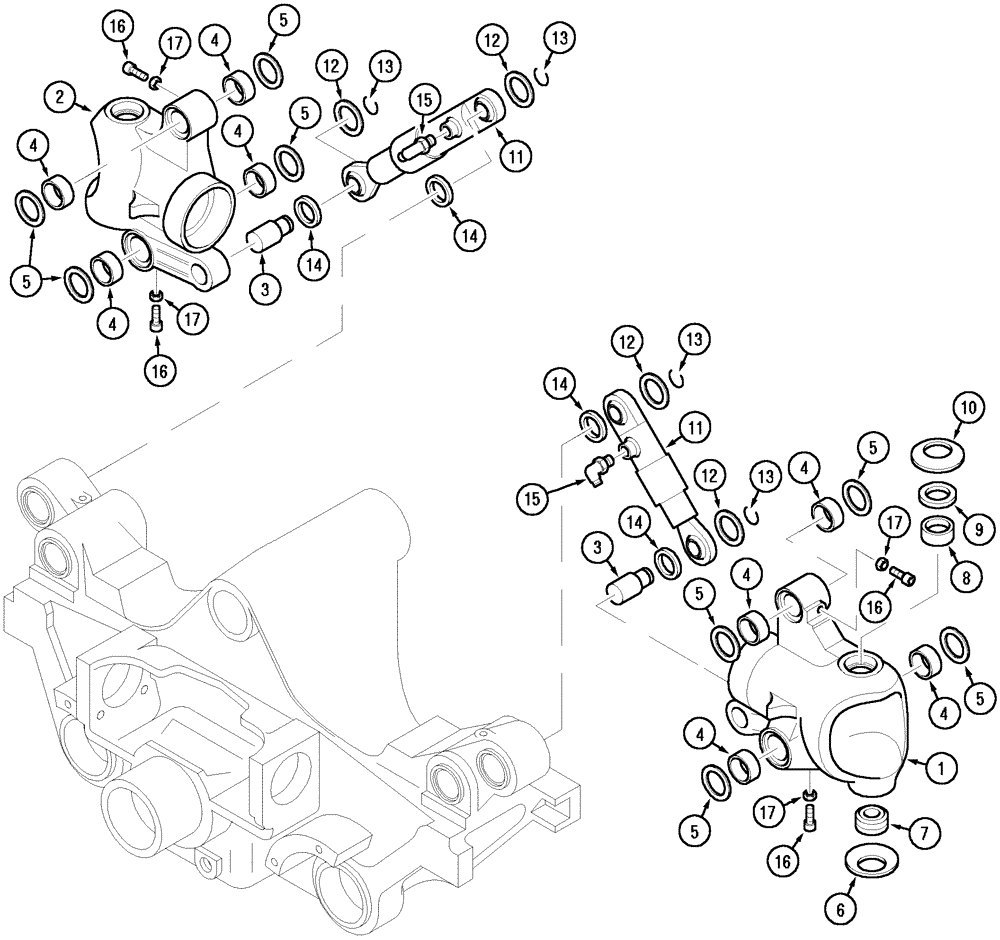 Схема запчастей Case IH MX170 - (05-17) - FRONT AXLE SUSPENSION (25) - FRONT AXLE SYSTEM