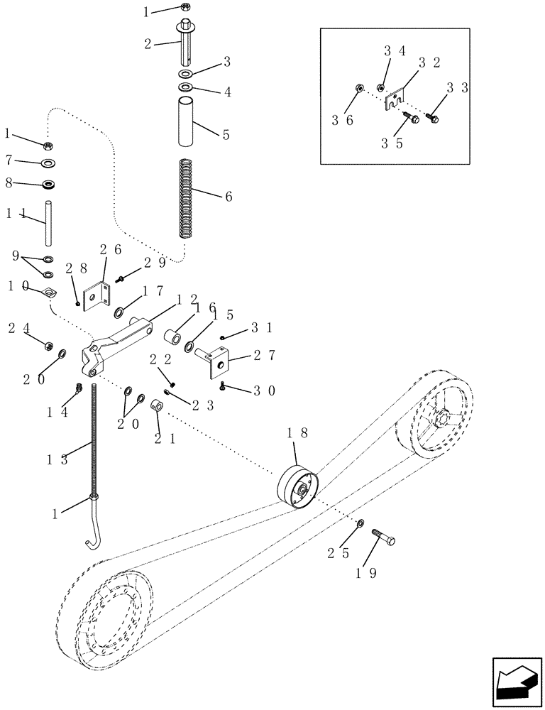 Схема запчастей Case IH 2588 - (60.130.08) - FEEDER - JACKSHAFT IDLER PIVOT (60) - PRODUCT FEEDING