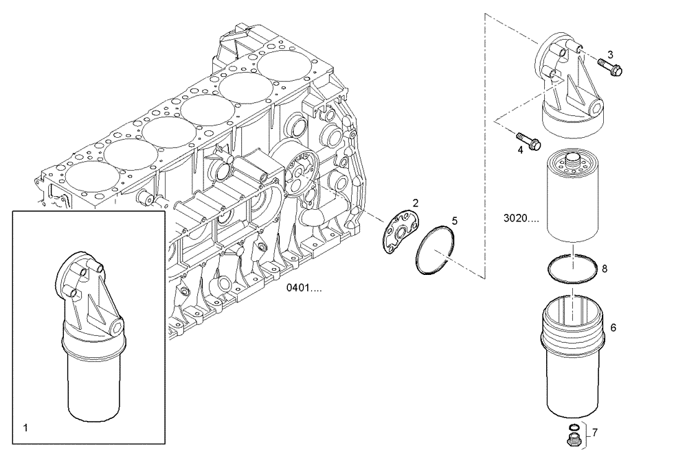 Схема запчастей Case IH F2CE9684A E009 - (3020.118) - OIL FILTERS 