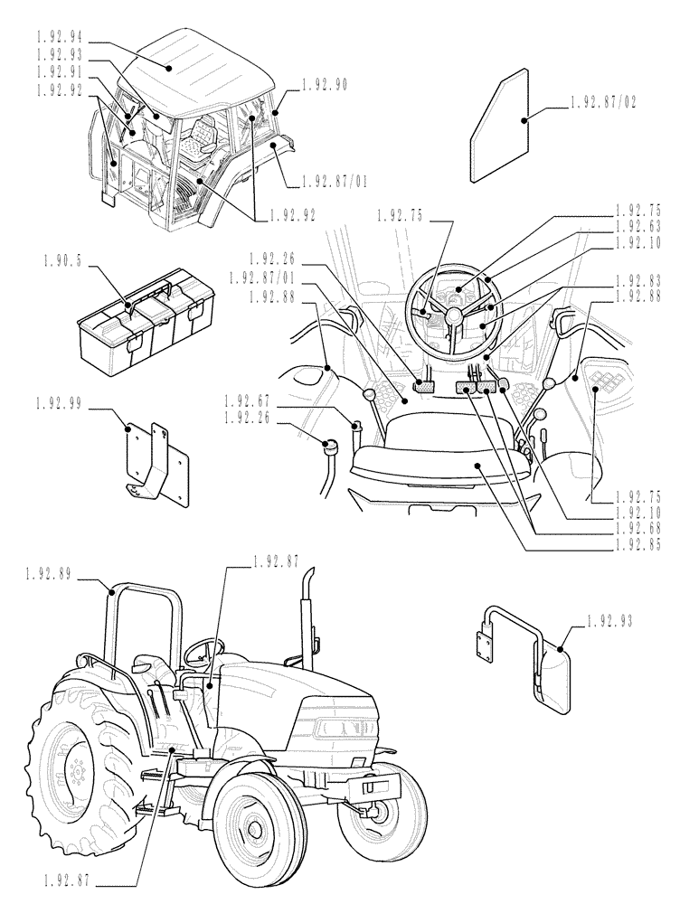 Схема запчастей Case IH JX70 - (SEC. 10) - DRIVERS COMPARTMENT (00) - GENERAL