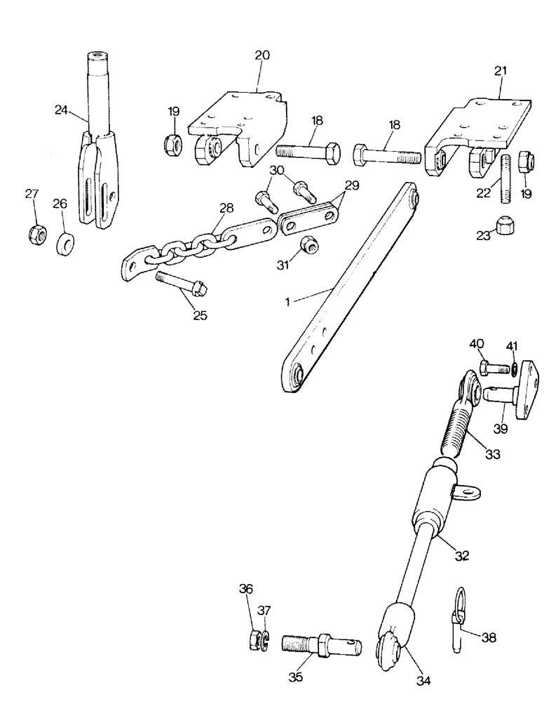 Схема запчастей Case IH 1490 - (L04-1) - LOWER LINK AND STABILIZER (09) - IMPLEMENT LIFT