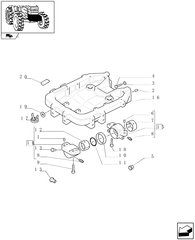 Схема запчастей Case IH FARMALL 90 - (1.21.1) - SUPPORT (03) - TRANSMISSION