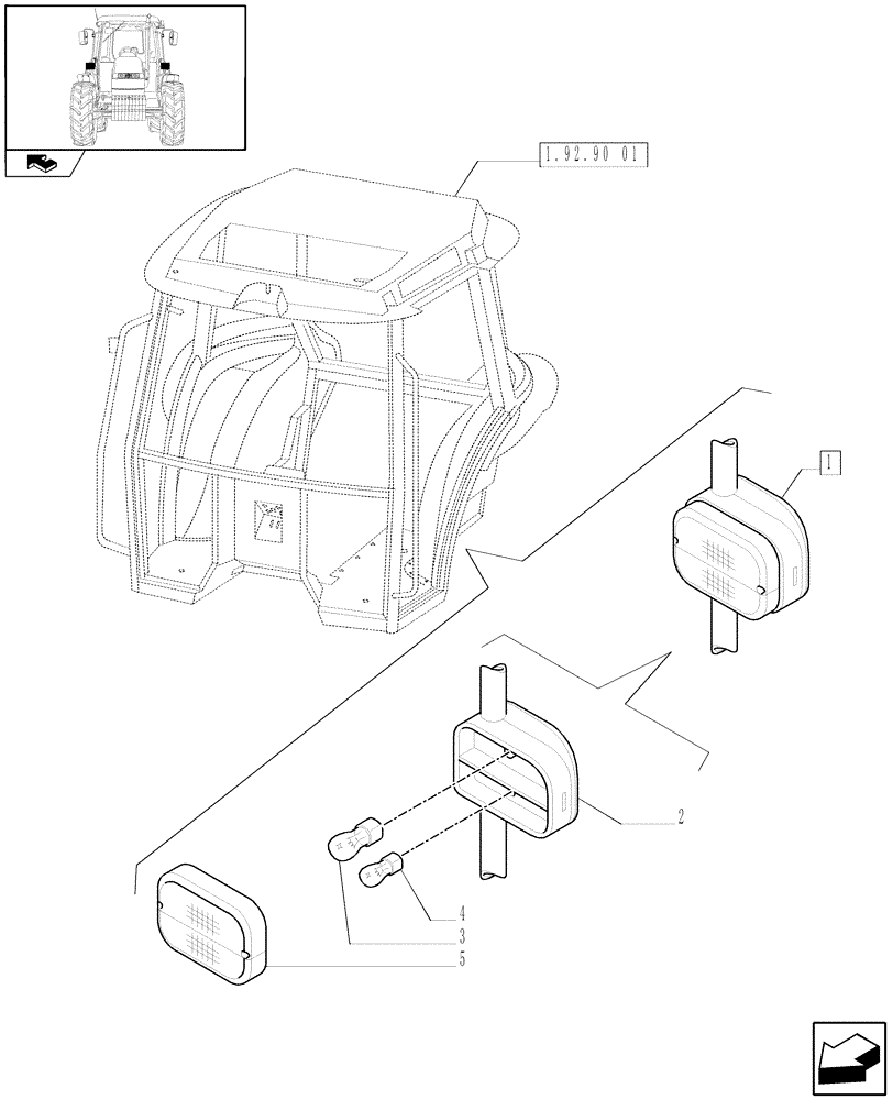 Схема запчастей Case IH FARMALL 60 - (1.75.6[02]) - FRONT TURN INDICATORS (06) - ELECTRICAL SYSTEMS