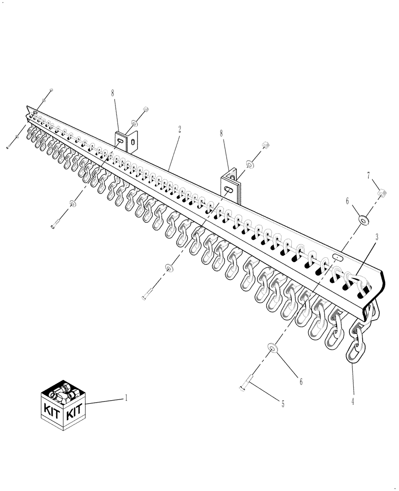 Схема запчастей Case IH 717721366 - (012) - 5 FRONT CHAIN GUARD KIT - MAG010D6798 