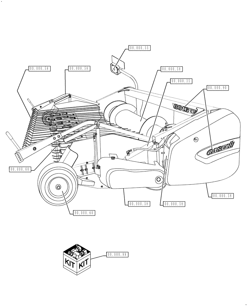 Схема запчастей Case IH 3016 - (00.000.10) - HEADER PICTORIAL INDEX (00) - GENERAL & PICTORIAL INDEX