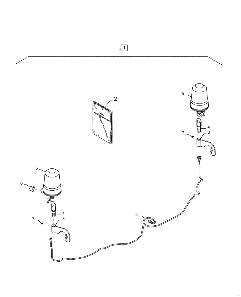 Схема запчастей Case IH STEIGER 450 - (88.055.11) - DIA KIT, ADDITIONAL PRODUCTS - BEACON LIGHT KIT (88) - ACCESSORIES