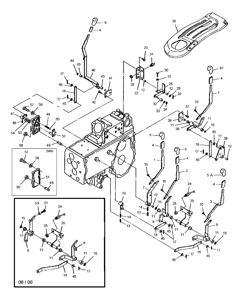 Схема запчастей Case IH DX21 - (03.13) - GEARSHIFT LEVERS (03) - TRANSMISSION