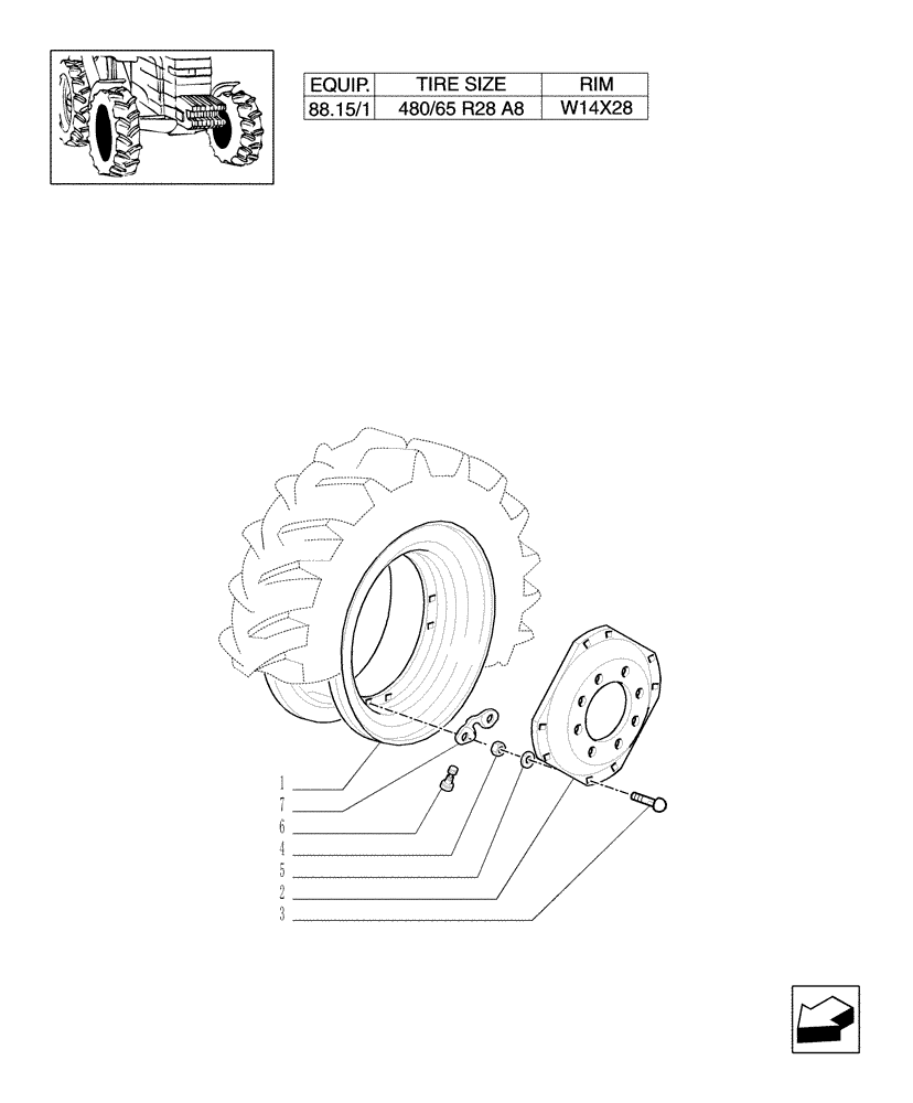 Схема запчастей Case IH MXM120 - (82.00[07]) - 4WD DRIVING WHEELS (11) - WHEELS/TRACKS