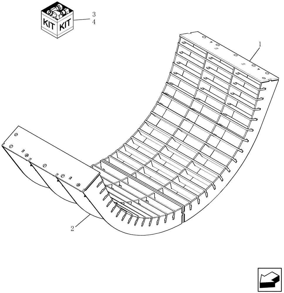 Схема запчастей Case IH 8120 - (66.105.26) - CONCAVES, STANDARD BAR (66) - THRESHING