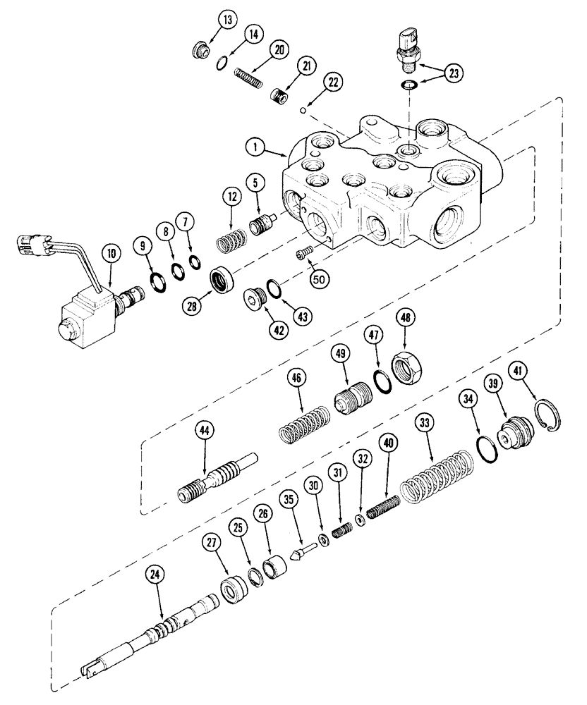 Схема запчастей Case IH 7210 - (8-010) - PTO VALVE ASSEMBLY, PRIOR TO TRACTOR P.I.N. JJA0064978 (08) - HYDRAULICS