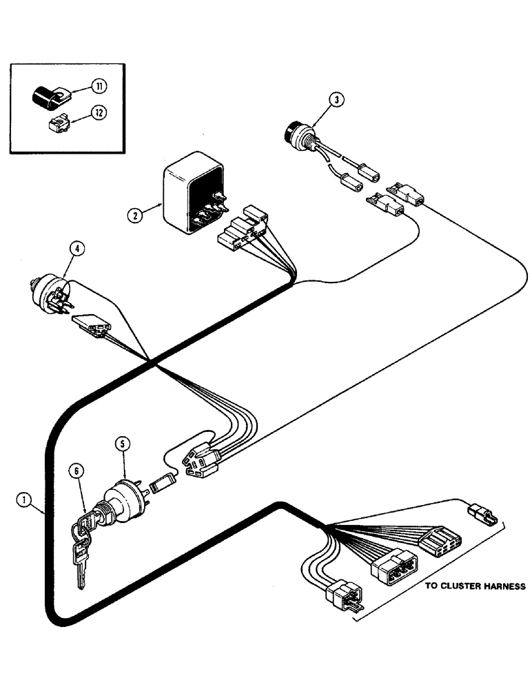 Схема запчастей Case IH 2590 - (4-070) - CONSOLE HARNESS, P.I.N. 8841101 AND AFTER (04) - ELECTRICAL SYSTEMS