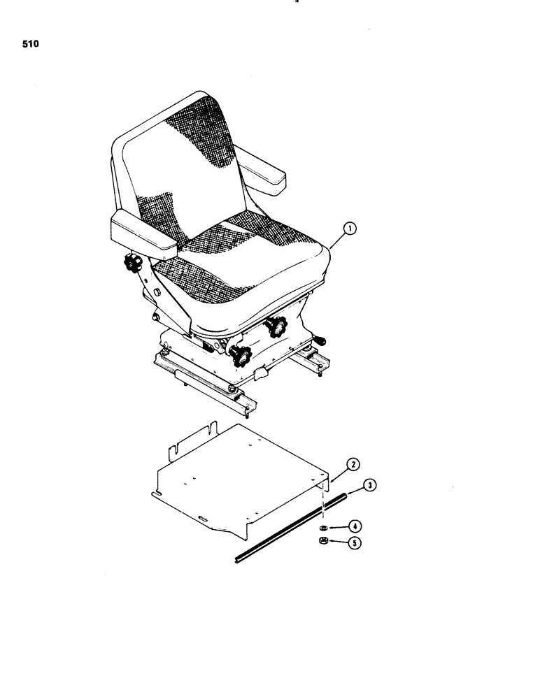 Схема запчастей Case IH 1070 - (0510) - SEAT CONVERSION ATTACHMENT, NON-SWIVEL TO DELUXE SWIVEL (09) - CHASSIS/ATTACHMENTS