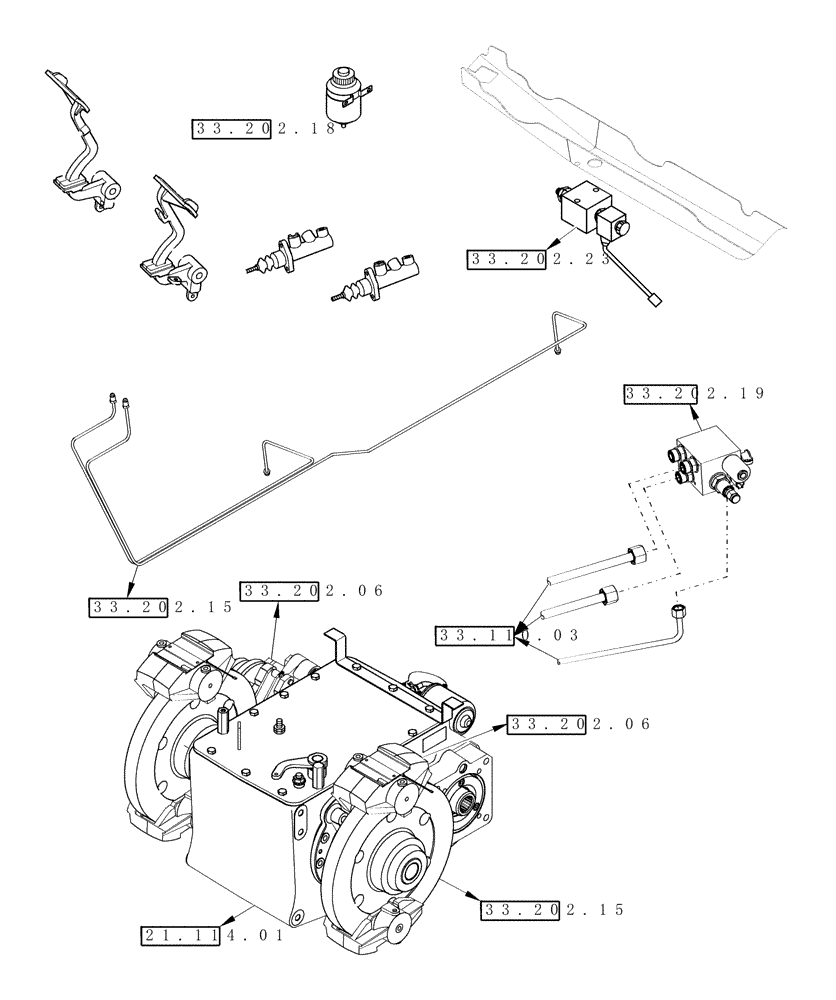 Схема запчастей Case IH 7230 - (00.000.33) - PICTORIAL INDEX - BRAKES & CONTROLS (00) - GENERAL & PICTORIAL INDEX