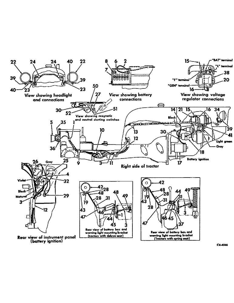 Схема запчастей Case IH INTERNATIONAL - (08-35) - ELECTRICAL STARTING AND LIGHTING SYSTEM, 12 VOLT, CUB TRACTORS WITH SERIAL NO. 239827 TO 248124 (06) - ELECTRICAL