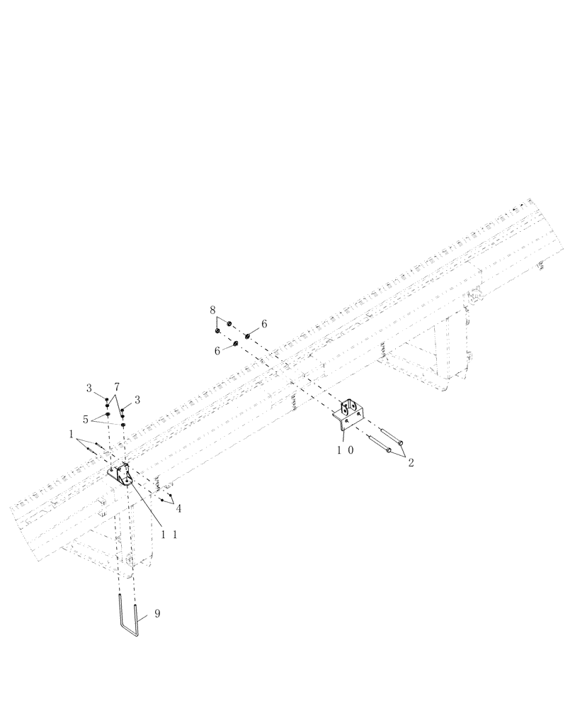 Схема запчастей Case IH DHX361 - (3.12[2.4]) - UPPER LINK & FLOW DIVIDER BRACKETS, WDX1701, FROM PIN K01 2002 (12) - MAIN FRAME