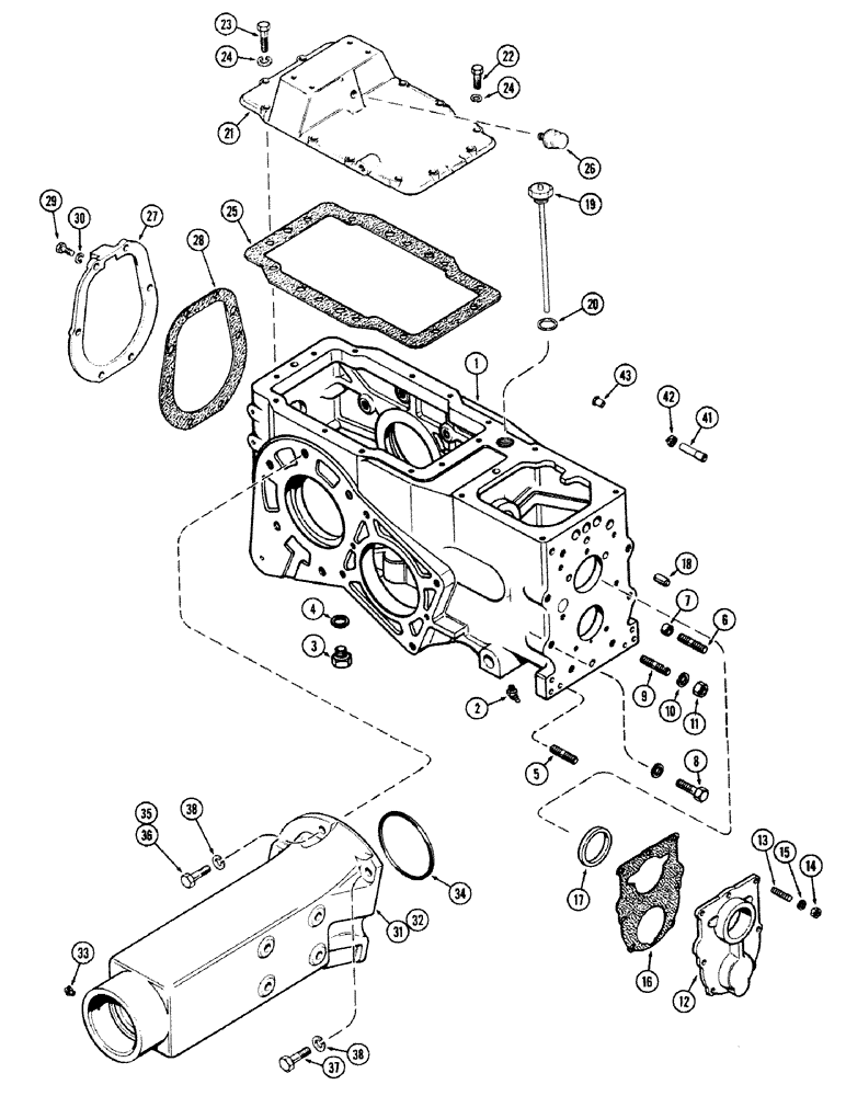 Схема запчастей Case IH M570 - (060) - TRANSMISSION CASE (06) - POWER TRAIN