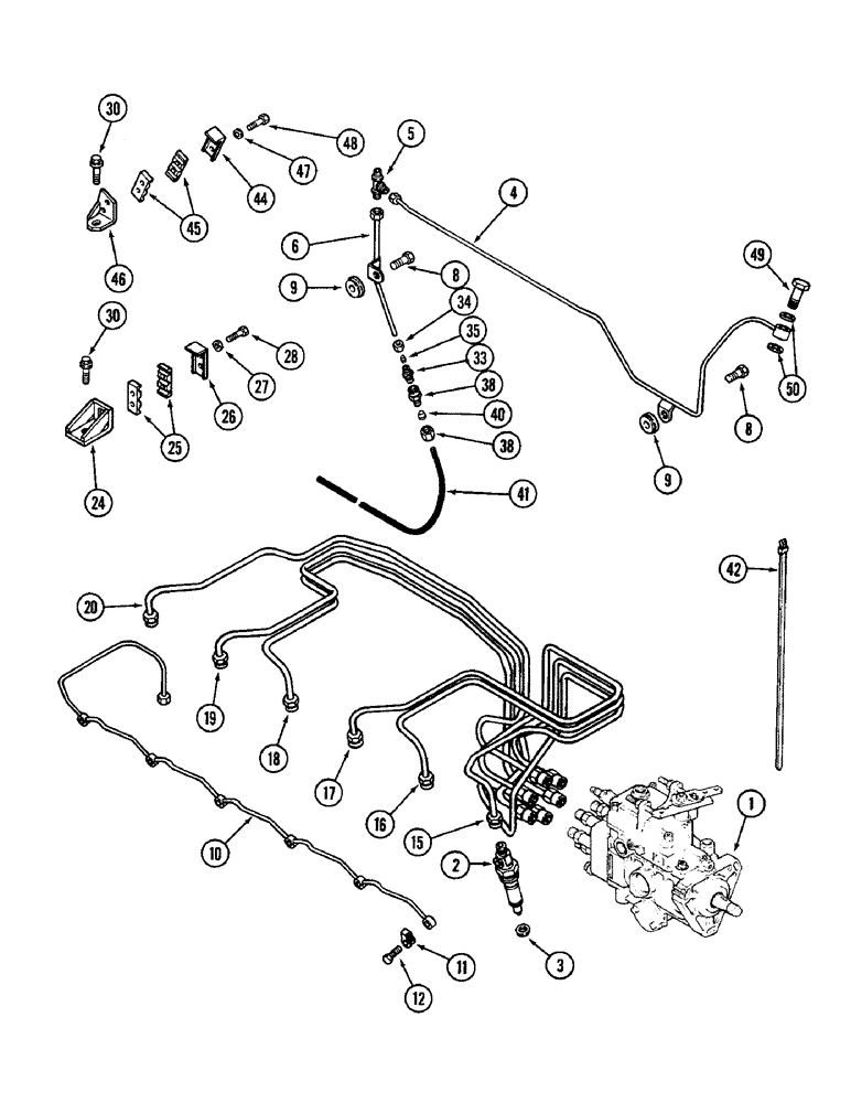 Схема запчастей Case IH 2096 - (3-044) - FUEL INJECTORS AND LINES, 6TA-590 DIESEL ENGINE (03) - FUEL SYSTEM