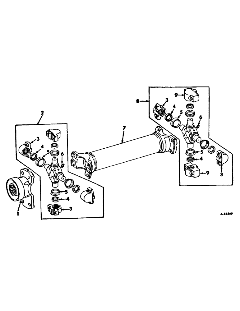 Схема запчастей Case IH 4186 - (07-28) - DRIVE TRAIN, FRONT DRIVE SHAFT (04) - Drive Train