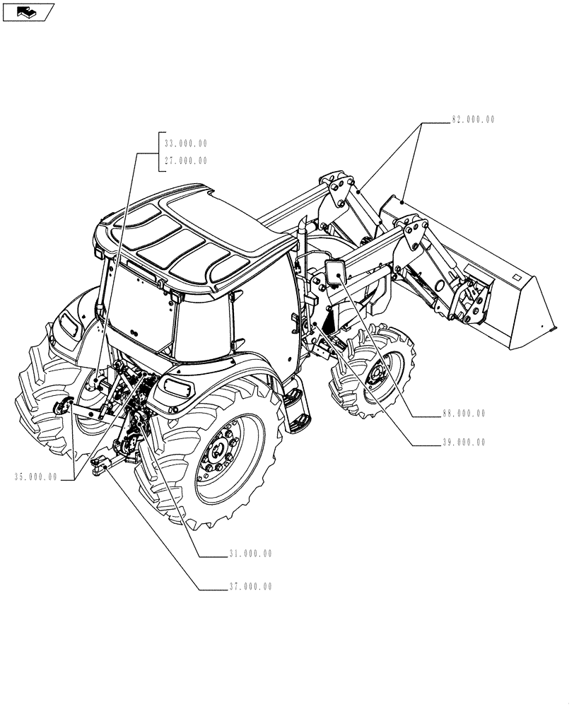 Схема запчастей Case IH FARMALL 65C - (00.000.00[02]) - MAIN SECTIONS (00) - GENERAL & PICTORIAL INDEX