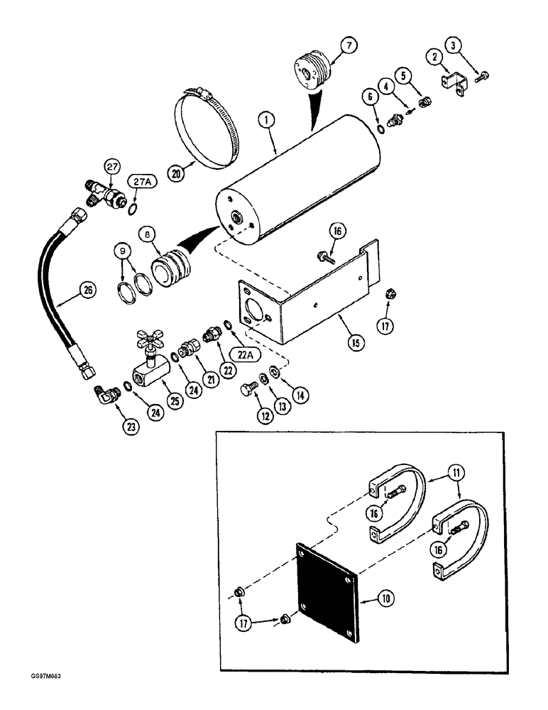 Схема запчастей Case IH 1660 - (8-118) - ACCUMULATOR ATTACHMENT, PRIOR TO P.I.N. JJC0103800 (07) - HYDRAULICS