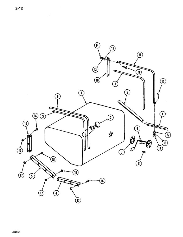 Схема запчастей Case IH 1640 - (3-12) - FUEL TANK (02) - FUEL SYSTEM