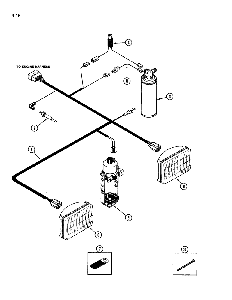 Схема запчастей Case IH 3394 - (4-16) - FORWARD COMPONENT HARNESS (04) - ELECTRICAL SYSTEMS