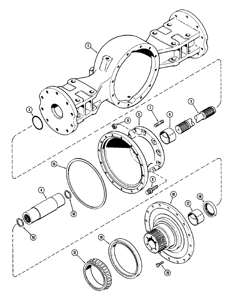 Схема запчастей Case IH 2870 - (218) - REAR AXLE AND WHEEL SPINDLE, RIGID (06) - POWER TRAIN