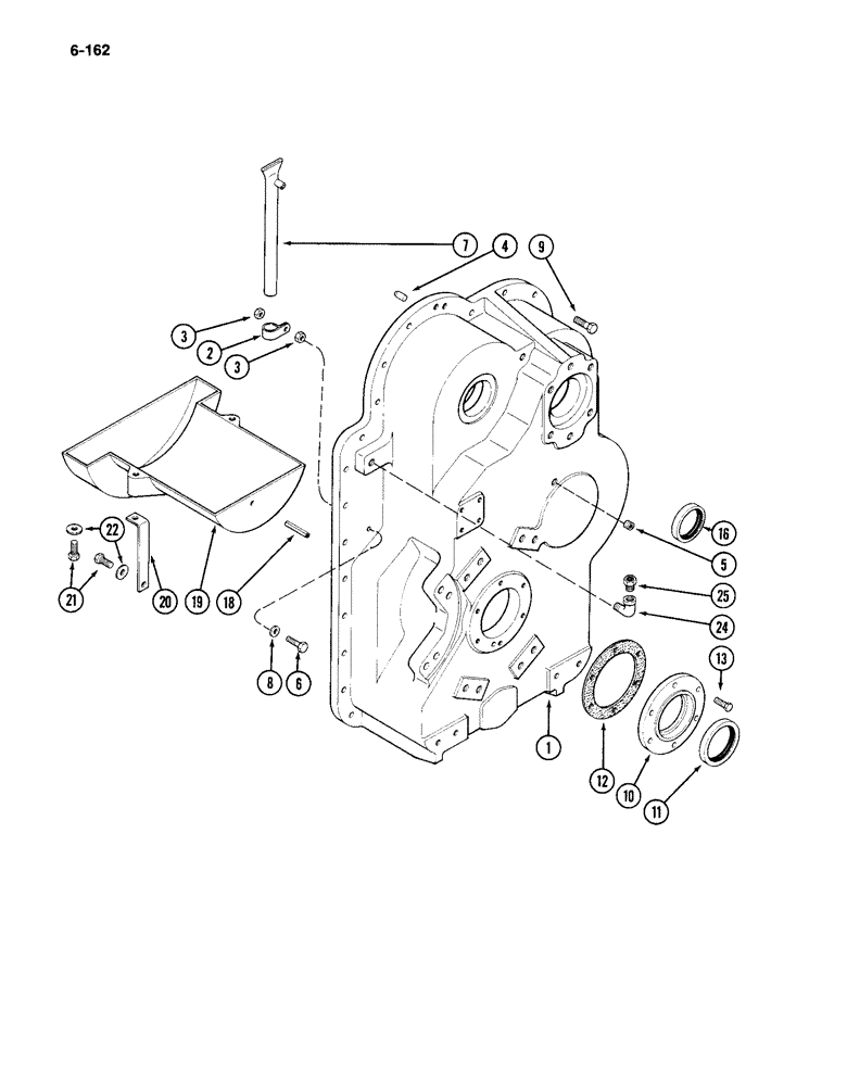 Схема запчастей Case IH 4994 - (6-162) - TRANSMISSION FRONT HOUSING (06) - POWER TRAIN