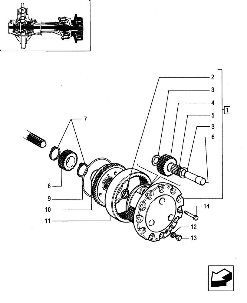 Схема запчастей Case IH JX85 - (1.40.0/10[04]) - FRONT AXLE - PLANETARY GEAR SUPPORT , BEARING AND DISKS - C4998 (04) - FRONT AXLE & STEERING