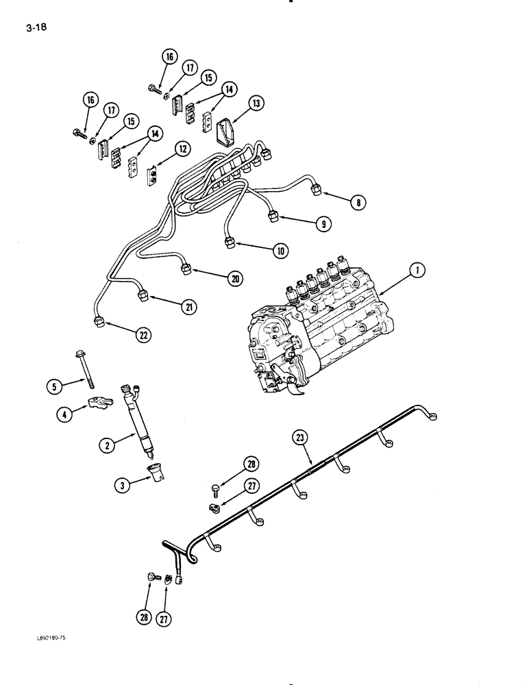 Схема запчастей Case IH 9130 - (3-18) - FUEL INJECTION SYSTEM, 6T-830 ENGINE (03) - FUEL SYSTEM