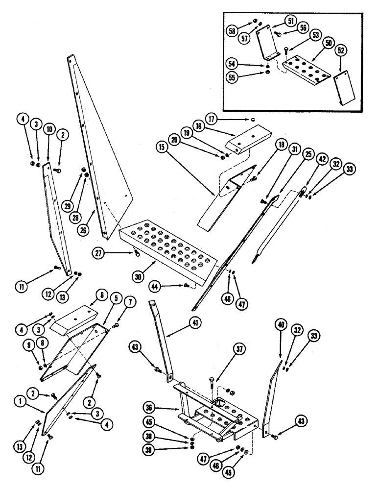 Схема запчастей Case IH 4890 - (9-362) - WHEEL GUARDS, STEPS AND HAND RAILS (09) - CHASSIS/ATTACHMENTS